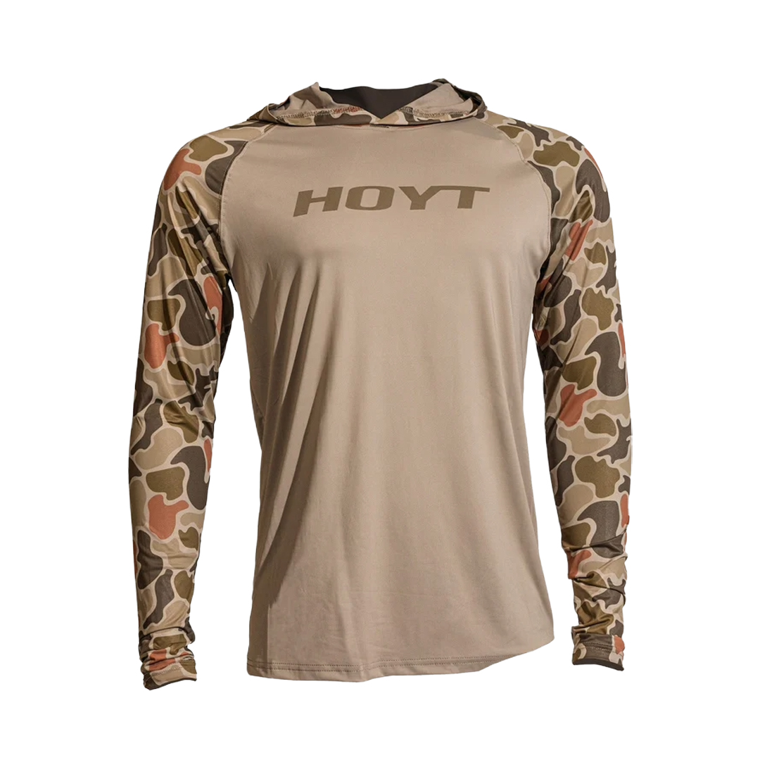 Hoyt Long Sleeve Sun Shirt Hooded Brown Duck Camo