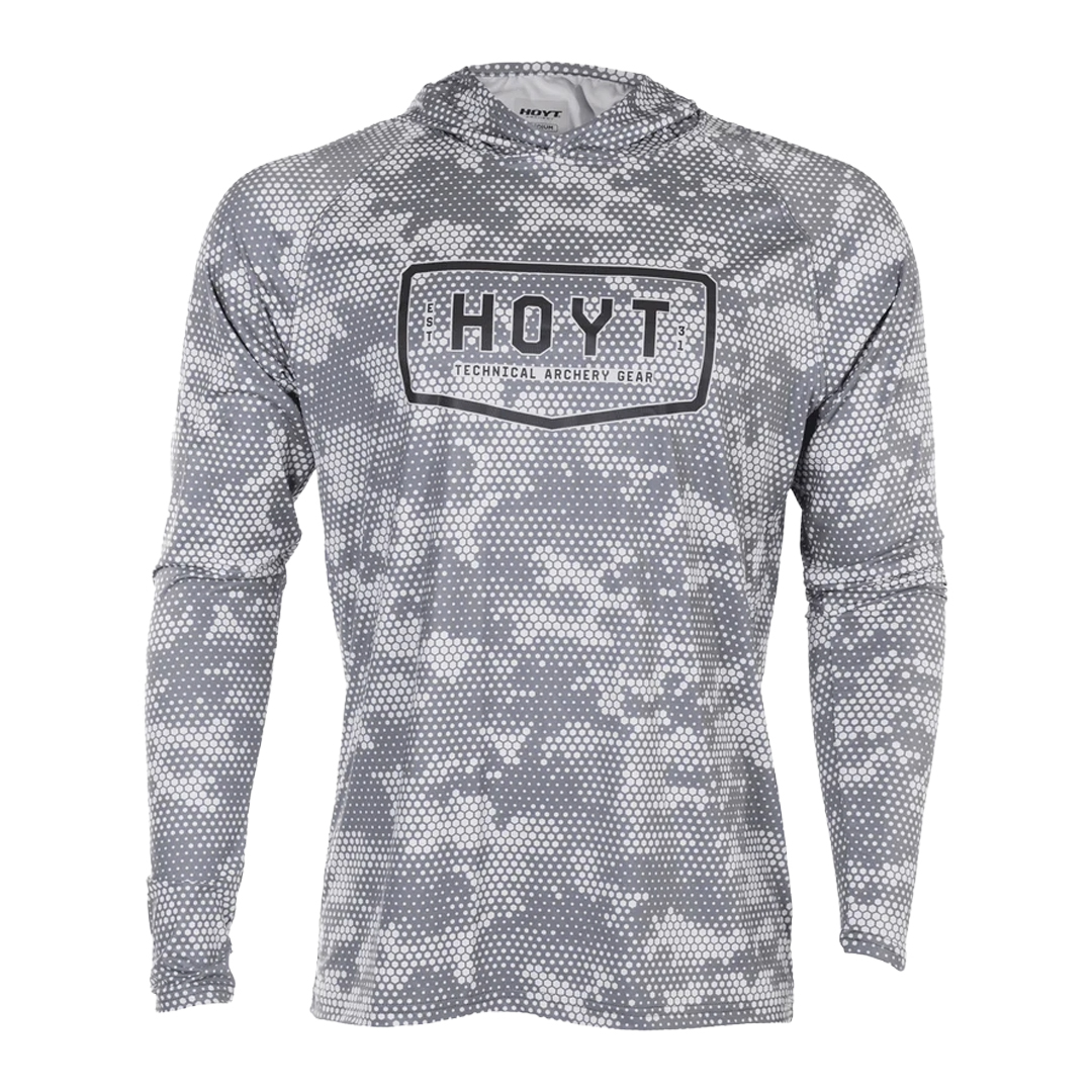 Hoyt Long Sleeve Sun Shirt Hooded Grey Hex Camo
