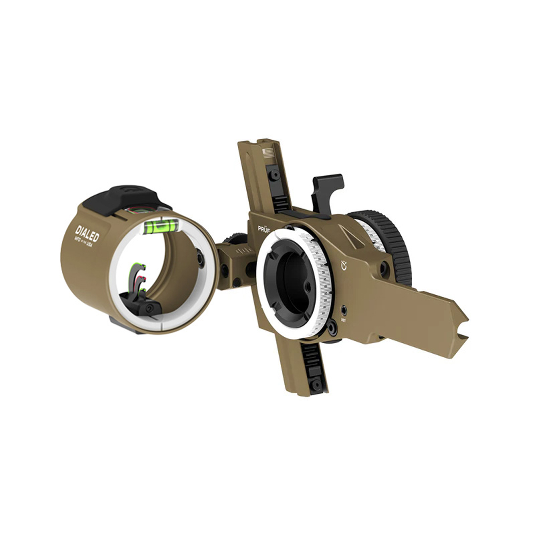 Dialed Archery Hunting Sight Prüf Bridge-Lock Dovetail 3VA Three Pin Vertical Adjustable