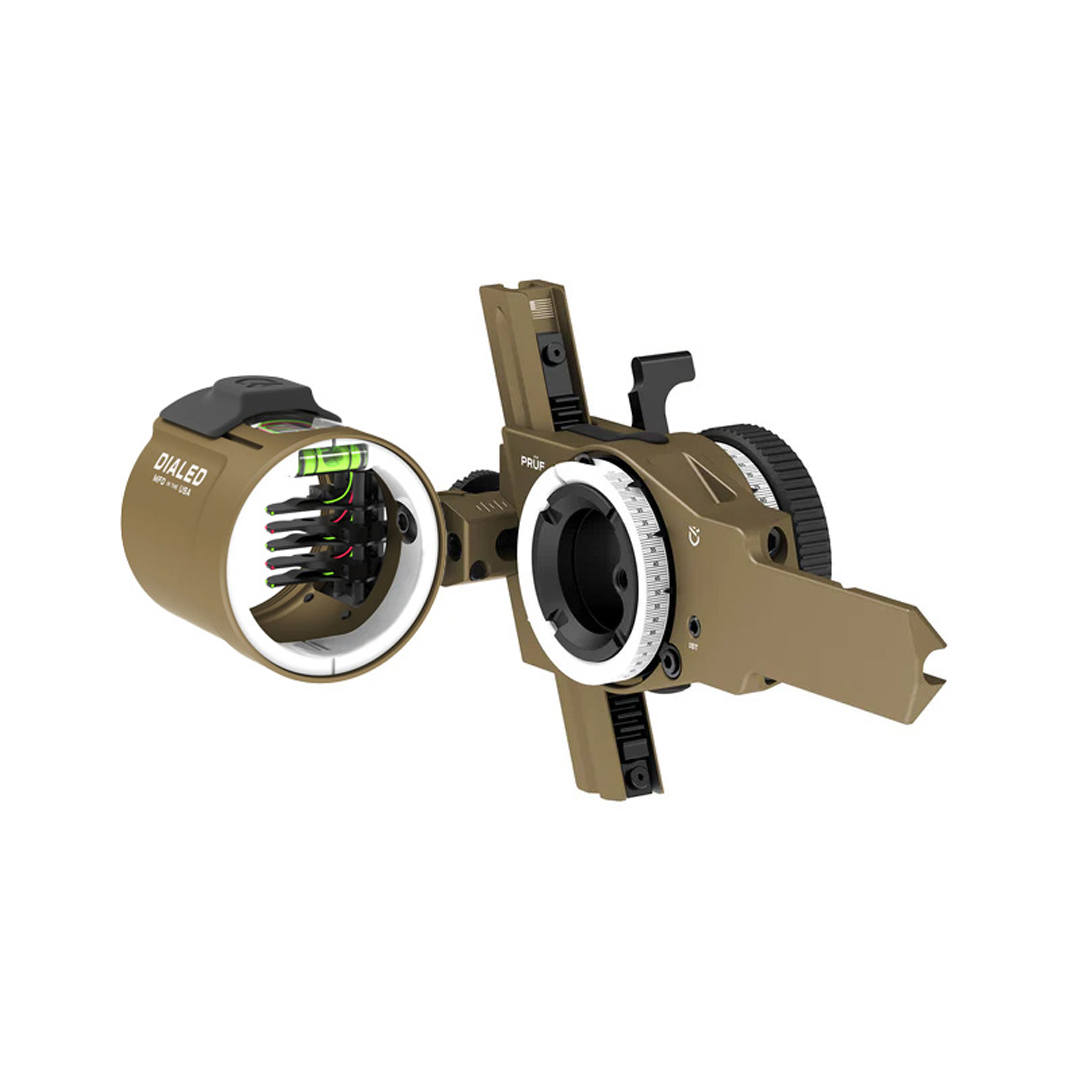 Dialed Archery Hunting Sight Prüf Bridge-Lock Dovetail 5H Five Pin Horizontal