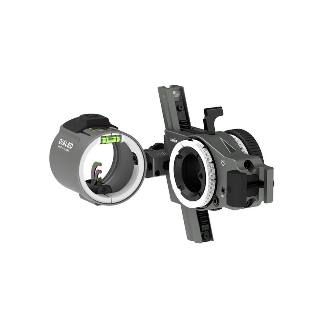 Dialed Archery Hunting Sight Prüf Picatinny 3VA Three Pin Vertical Adjustable