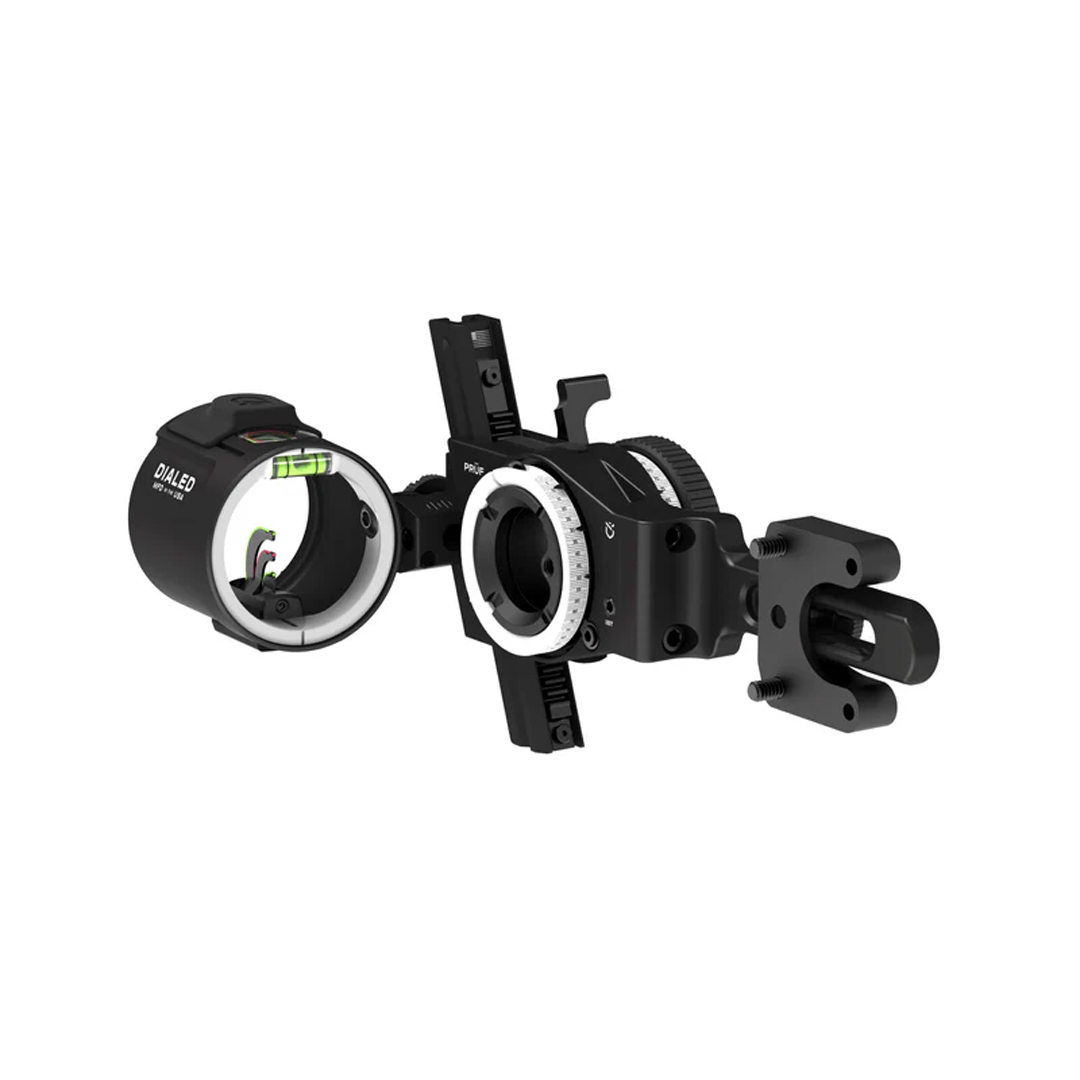 Dialed Archery Hunting Sight Prüf Riser Mount Dovetail 3VA Three Pin Vertical Adjustable