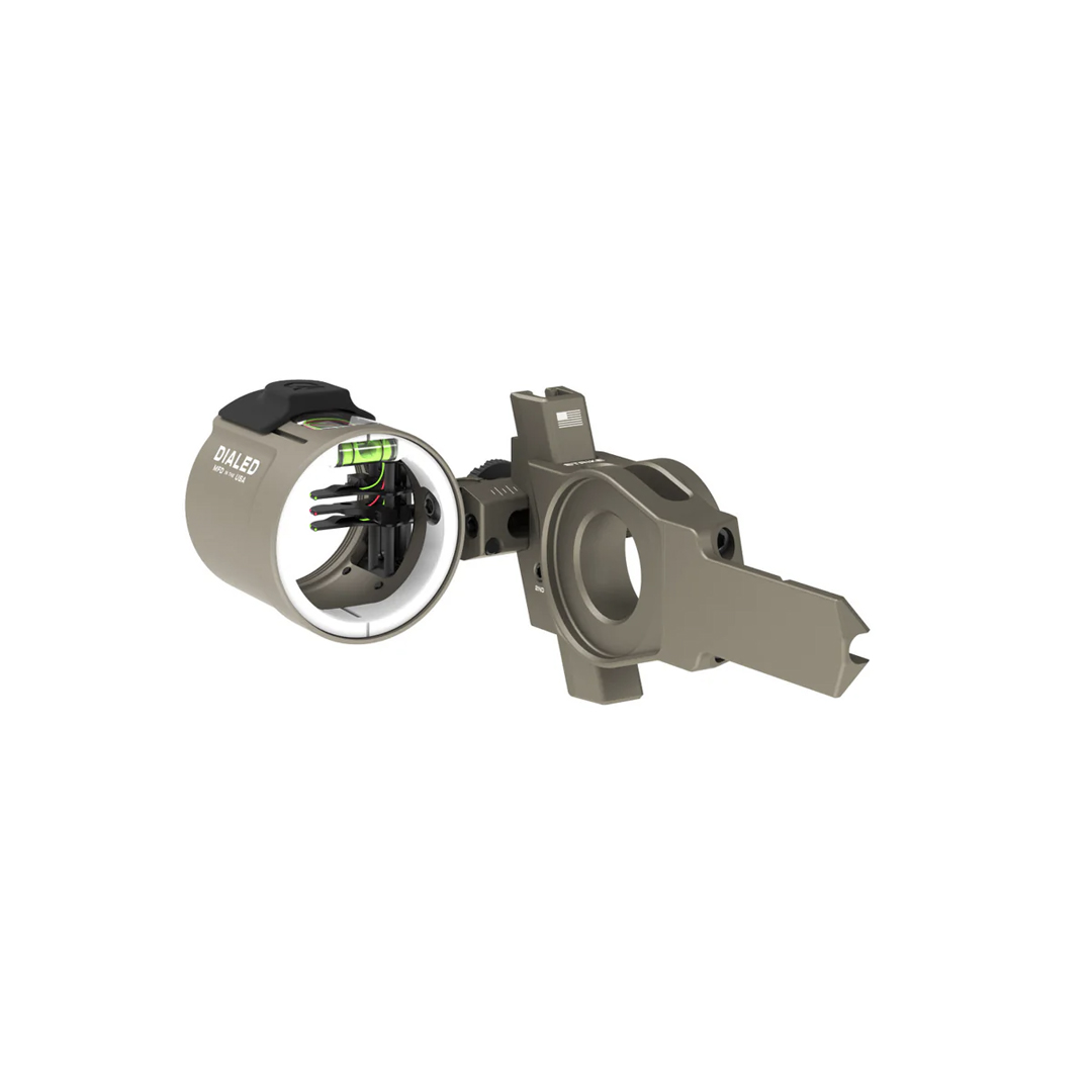 Dialed Archery Hunting Sight Strike Fixed Bridge-Lock Dovetail 3H Three Pin Horizontal