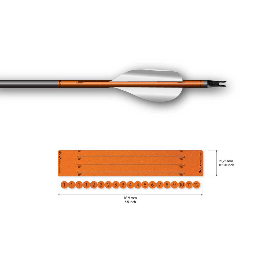 Socx Wrap for Spin Vanes on Easton X10 Solid Retro-Reflective Color